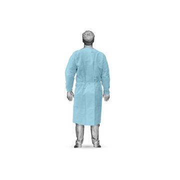 Camice visitatore DPI Cat. 1 Mr Care in PP - taglia unica - azzurro - confezione 10 pezzi - 34851