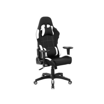 Poltrona gaming per adulti Serena Group Indianapolis L72 x P57,5 x H124-134 cm - bianco-nero - GA7001W