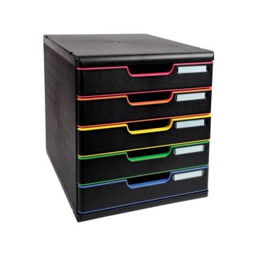 Cassettiera Exacompta MODULO A4 Black office PS 5 cassetti nero/arlecchino 301914D