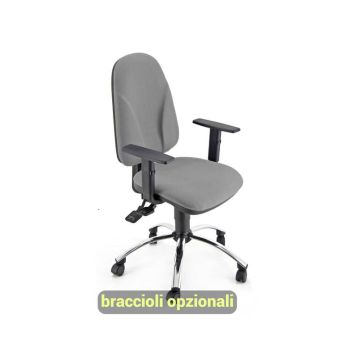 Sedia operativa girevole Unisit Team TMSYC Eco smart - schiuma sagomata - rivestimento fili luce grigio TMSYC/F14