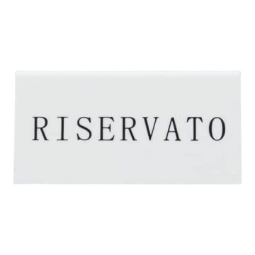 Segnaposto con scritto Riservato Securit in acrilico rigido bianco set da 5 pezzi - TN-RES-IT-WT