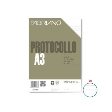 Fogli protocollo Fabriano PROTOCOLLO bianco 66 g/m² 29,7x42 cm rigato a 31 conf. da 200 fogli - 02110566