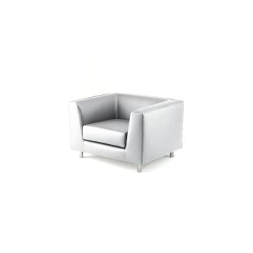 Divano attesa a 1 posto Unisit Quad QD1 schienale fisso - rivestimento tessuto similpelle bianco -QD1/KQ