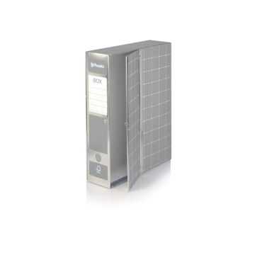 Scatola con cerniera in metallo RESISTO Brefiocart in cartone 37,5x29,5 cm con dorso da 9 cm grigio - RESX101.GR