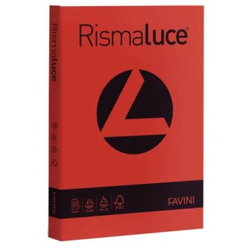 Carta colorata Favini Rismaluce colori forti 200 g/m² A4 scarlatto 61 - Risma da 125 fogli - A67C104