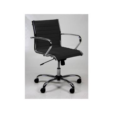 Poltrona direzionale girevole Unisit Pollux New PND schienale basso - rivest. similpelle nero - con braccioli - PND/KN