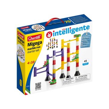 Gioco di costruzione Quercetti Entry Level - pista biglie run base - colori assortiti - 6535
