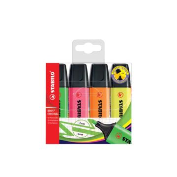 Evidenziatori Stabilo Boss Original 2-5 mm assortiti astuccio da 4 - 70/4