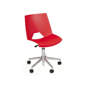 Sedia visitatore girevole Unisit Strike SKG schienale a rete - PPL rosso SKG/RO