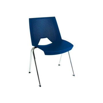 Sedia visitatore a 4 gambe Unisit Strike SKB schienale a rete - PPL blu SKB/BL