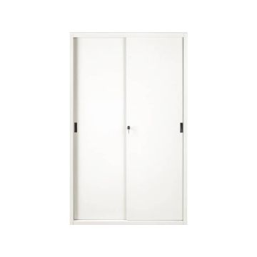 Armadio in metallo a porte scorrevoli 612 - 120x45x200 cm Tecnical 2 bianco