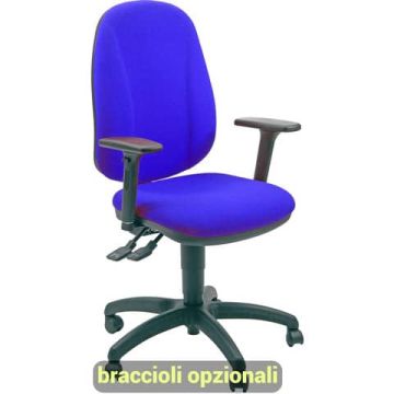 Sedia operativa girevole Unisit Giano GIGI Eco Smart rivestimento PPL blu - braccioli opzionali - GIGI/EB