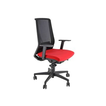 Sedia semidirezionale girevole Unisit Light LLN traslatore sedile rivestimento ignifugo rosso - con braccioli LLN/BR/IR