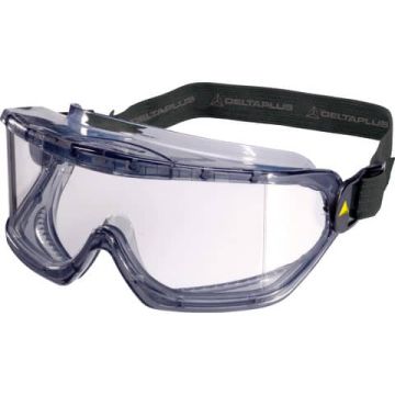 Occhiali a maschera in policarbonato Delta Plus ventilazione indiretta montatura PVC/nylon trasparente -GALERVI