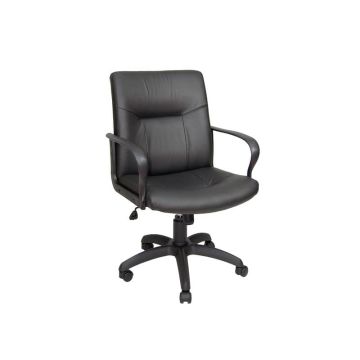 Poltrona direzionale girevole Unisit Eridanus ERD Eco Smart schienale basso - rivestimento similpelle nero - ERD/KN