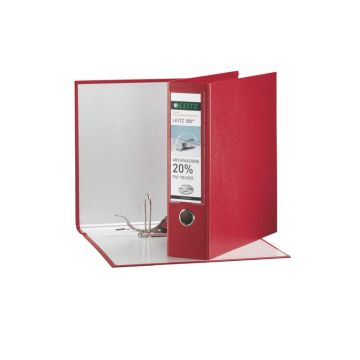 Registratore con custodia Leitz 180° protocollo dorso 8 cm cartone rivestito in polipropilene rosso - 390765160