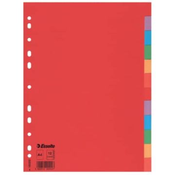Separatore economy in cartoncino 160gr colorato 12 tasti A4 ESSELTE