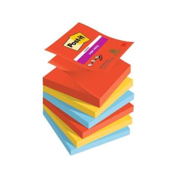 Ricariche di foglietti Post-it® Super Sticky Z-Notes Playful - conf. 6 blocchetti da 90 ff Post-it® 76x76 mm -