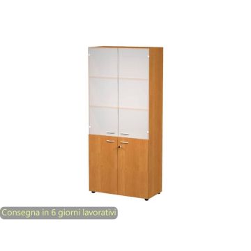 Armadio componibile Artexport 2898 ante basse + ante medie in vetro Noce chiaro AR-ST+AR-AB+AR-AVM-4