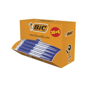Penne a sfera a scatto BIC Atlantis Classic NF M 1 m blu value pack 30+6 - 920286