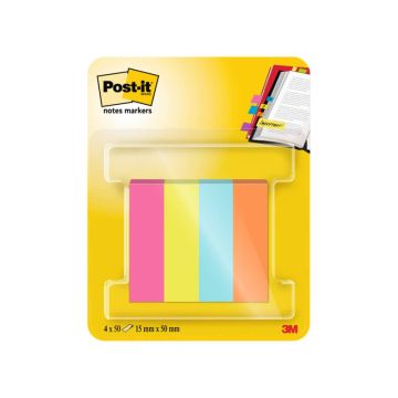 Segnapagina removibili in carta Post-it® Poptimistic 15x50 mm Conf. 4 blocch. da 50 ff Post-it® assortiti - 670-4-POP
