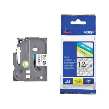 Nastro Brother Tze-131 12Mmx8Mt Nero/Trasparente