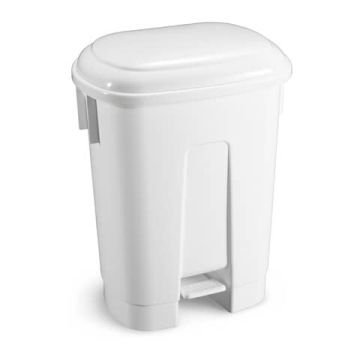 Pattumiera bianca a pedale 2x30 L - 50x36x68 cm TTS coperchio bianco 00005745