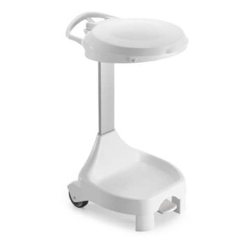 Carrello portasacco rifiuti TTS Smile W-1070 - 60+60 Lt con coperchio - bianco 0W014870