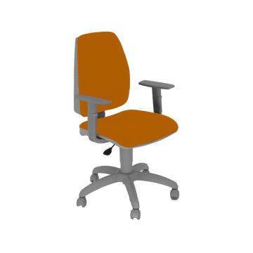 Sedia operativa girevole Unisit Jupiter JUBRG Eco smart - base grigia - rivest. Eco arancione - con braccioli - JUBRG/EA