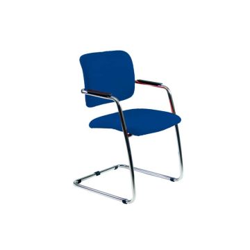 Sedia visitatore con slitta Unisit Lithium LTLT struttura cromata - rivest. fili di luce blu - impilabile LTLT/F11