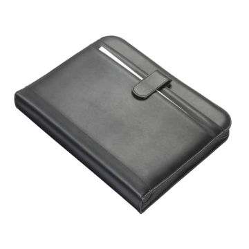 Cartella portadocumenti con anelli Alassio RICCIONE in ecopelle 28,5x4,5x35,7 cm A4 nero - 30040