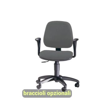 Sedia operativa girevole Unisit Leda LDB Eco smart - schienale basso - rivestimento ignifugo grigio -LDB/IT