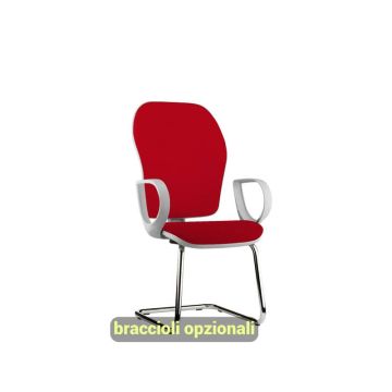 Sedia operativa interlocutore su slitta Unisit Hubble Grafix HUHUSGR rivest. Eco rosso - HUHUSGR/ER