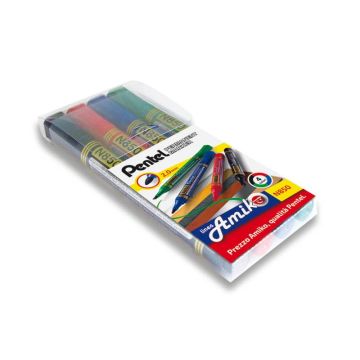Marcatore permanente Pentel N850 punta conica 4,5 mm assortiti 4 pezzi - 0100861