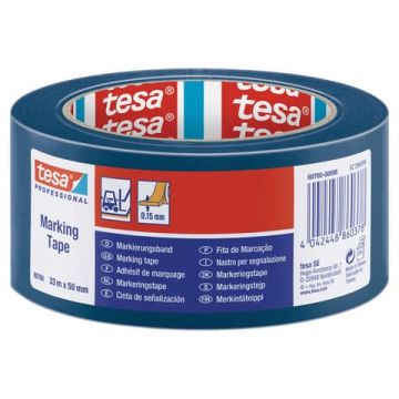 Nastro per segnalazioni in PVC tesa Tesaflex 60760 rivestito gomma resina 50mmX33m blu - 60760-00098-15