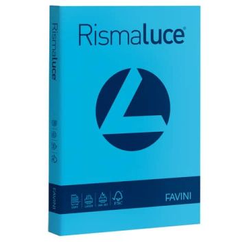 Carta colorata Favini Rismaluce colori forti 200 g/m² A4 azzurro 55 - Risma da 125 fogli - A67G104