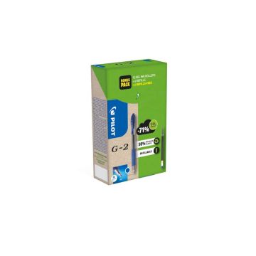 Penne gel a scatto Pilot G-2 0,7 mm blu Green Pack 12 penne +12 refill (6 omaggio) - 000024
