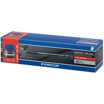 Penna Steadtler Lumocolor più refill - conf. 10 pezzi - colore inchiostro blu 318-3C10P