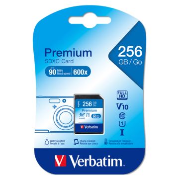 VERBATIM SECURE DIGITAL CARD PREMIUM SDXC Class 10/UHS-1 256GB