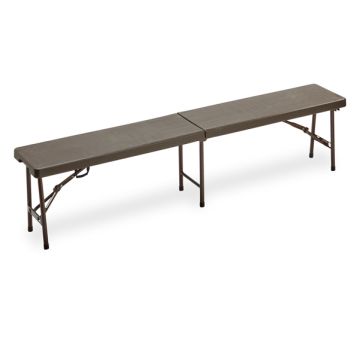 Panca pieghevole - in HDPE - 44 x 30 x 183 cm - noce - Garden Friend