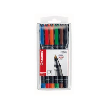 Penne Stabilo OHPen universal Superfine (S) 0,4 mm assortiti astuccio da 6 - 841/6