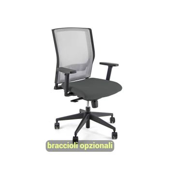 Sedia operativa girevole Unisit X Ray X2 schienale in rete grigio - rivestimento ignifugo grigio scuro - X2/IT