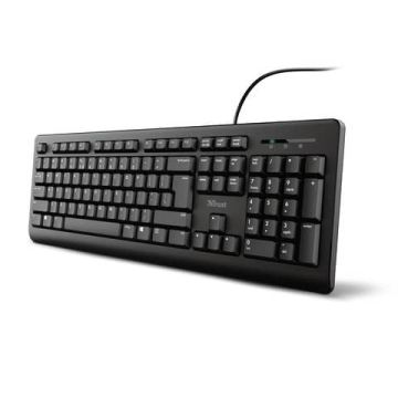 Tastiera con cavo Trust TK-150 Silent cavo 1,8 m USB A 2.0 - design resistente ai liquidi nero - 23981