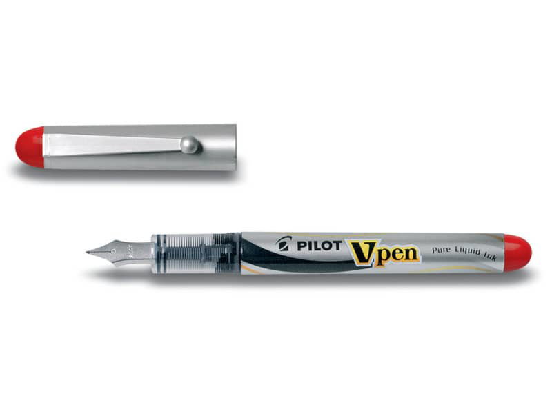 PILOT Penna Stilografica Stilo V-PEN Usa e Getta Nero Fusto Silver 12 Pz  007570