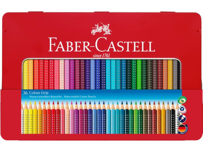 Matite colorate Faber-Castell Colour Grip assortiti astuccio di metallo da  24 - 112423 a soli 28.24 € su